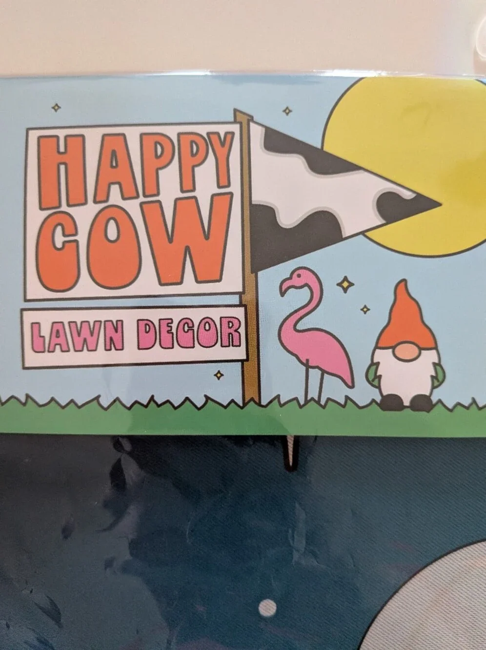 Happy Cow Alien UFO Beam Abduction Garden Flag Double-Sided All-Weather 12x18